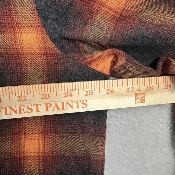 Old Navy The Boyfriend Shirt Orange Plaid Flannel Swift Swiftie Evermore XL - Picture 10 of 14